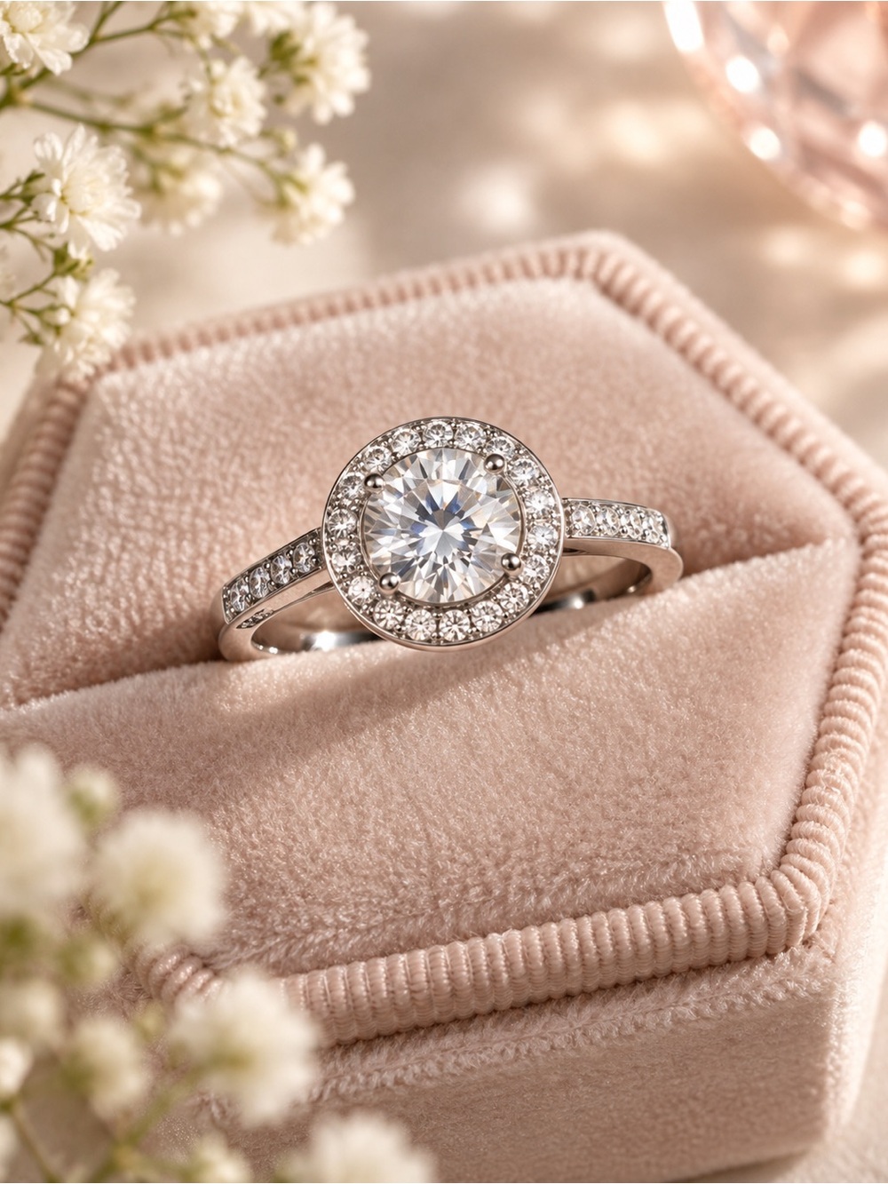 Classic Halo Swarovski Crystal Ring